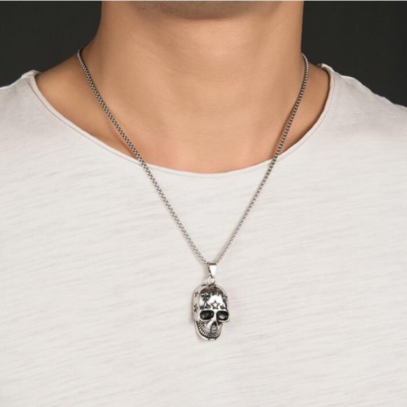 ❤️Ghost head Skull pendant Necklace for women/men, N90201P164 - Picture 7 of 9